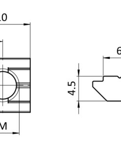 Alternative view of T-slot Nut 9.8 x 4.5 mm