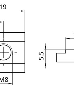 Alternative view of T-slot Nut 18.0 x 5.5 mm