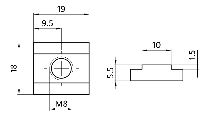 T-slot Nut 18.0 x 5.5 mm - immagine 2
