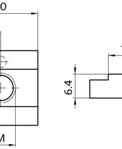 Alternative view of T-slot Nut 20.0 x 6.4 mm. with Spring Loaded Ball