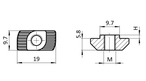 Hammer Nut Slot 10 with Turning Help - immagine 2