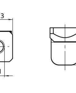 Alternative view of Roll-in Slot Nut 13.0 x 13.0 x 6.0 mm with Spring Leaf