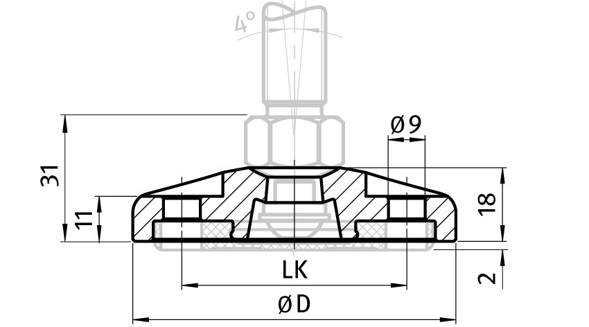 Base SS BDH for Pivot Feet - immagine 2