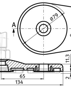 Alternative view of Extended Base 80 ZN for Pivot Feet