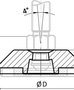 Alternative view of Trapezoid Base for Pivot Feet. Gray