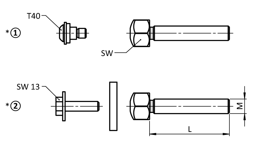 Threaded Rod SS Metric for Pivot Feet - immagine 2