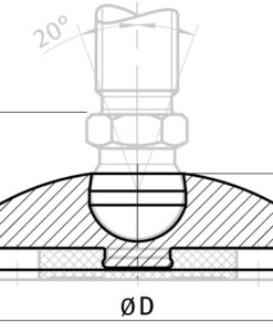 Alternative view of Base PA for Swivel Feet. Ball Joint 22