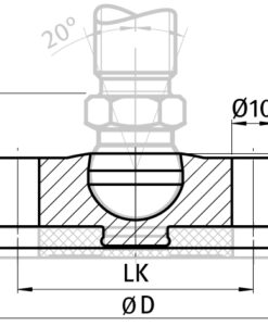 Alternative view of Base PA BDH for Swivel Feet. Ball Joint 22