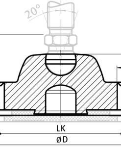 Alternative view of Base PA BDH for Heavy-duty Swivel Feet. Ball Joint 22