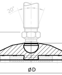 Alternative view of Base PA for Swivel Feet. Ball Joint 15. Gray
