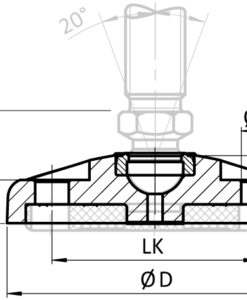 Alternative view of Base ZN BDH for Swivel Feet. Ball Joint 15