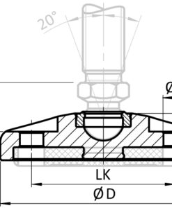 Alternative view of Base SS BDH for Swivel Feet. Ball Joint 15