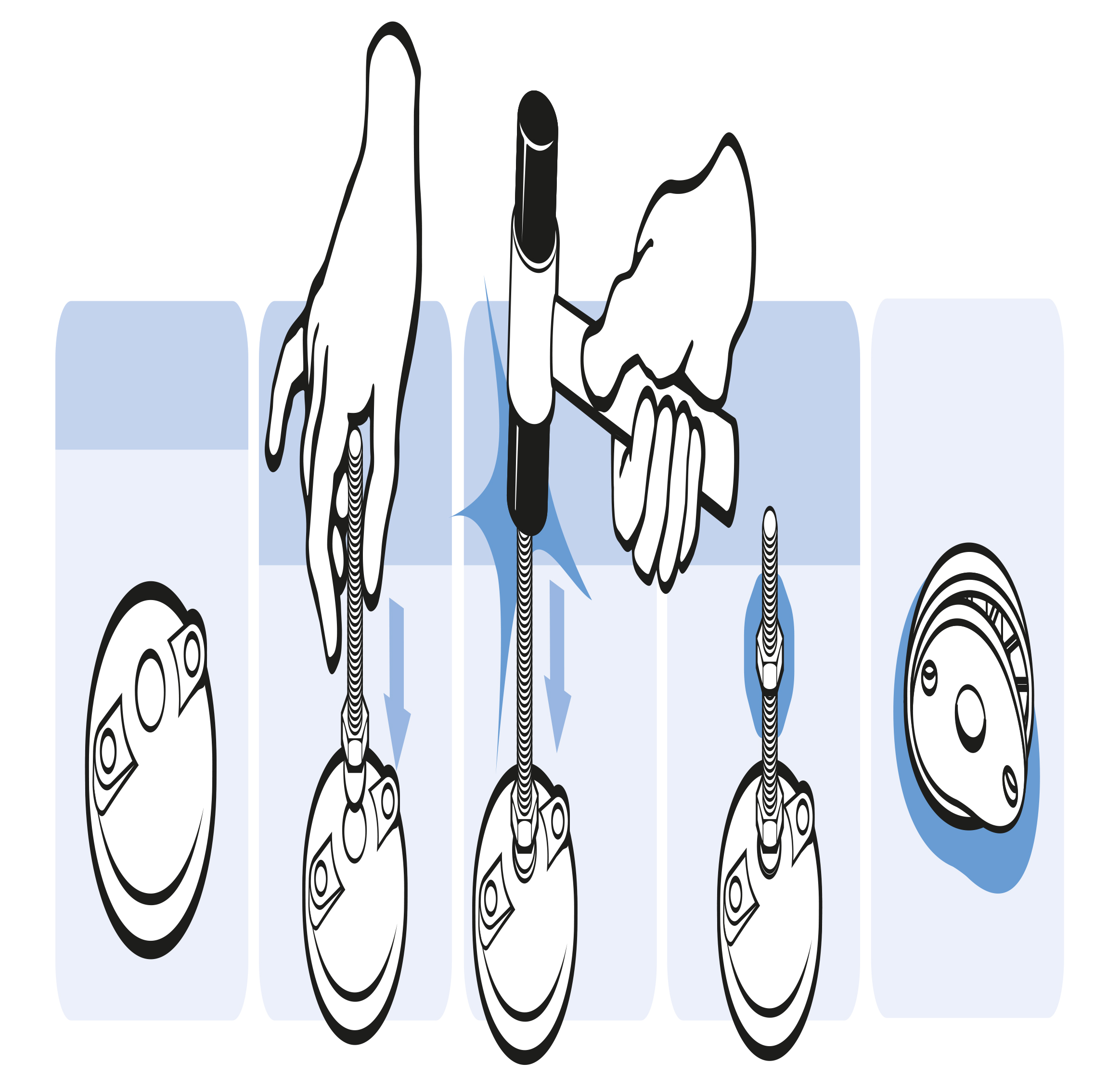 Base PA BDH for Swivel Feet. Ball Joint 15. Gray - immagine 4