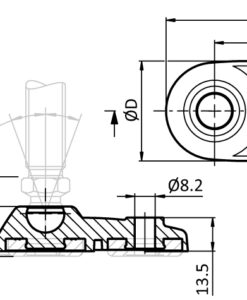 Alternative view of Extended Base 40 PA for Swivel Feet. Ball Joint 15