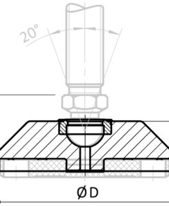 Alternative view of Trapezoid Base for Swivel Feet Ball Joint 15