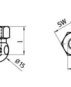 Alternative view of Ball Joint SS with Female Thread for Swivel Feet. Ball Joint 15
