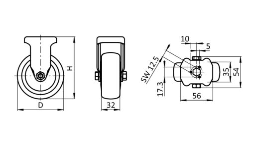 Fixed Caster Ø 80 / 100 / 125 - immagine 2