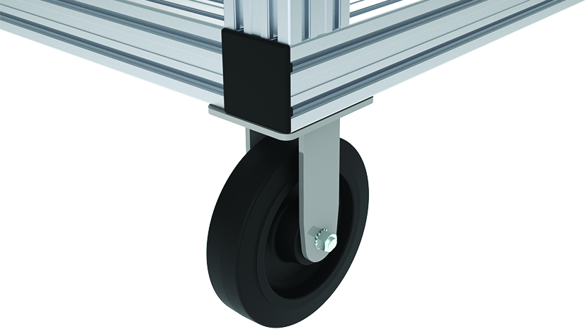 Heavy-duty Fixed Caster Ø 200 with Mounting Plate 40 / 45 - immagine 3