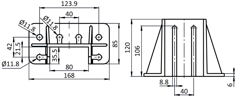 Profile Mount Base 80 - 85 x 168 - immagine 2