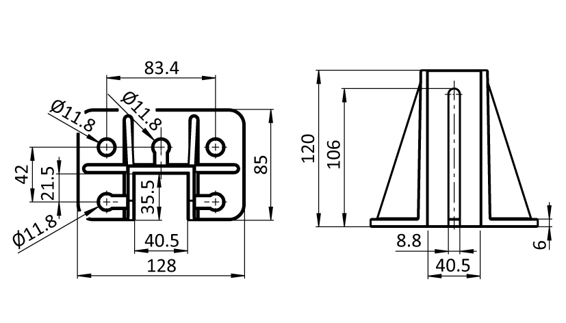 Profile Mount Base 40 - 85 x 128 - immagine 2