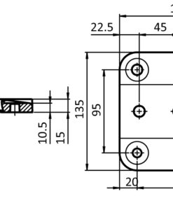 Alternative view of Foot Plate 45 / 60 / 90 - 135
