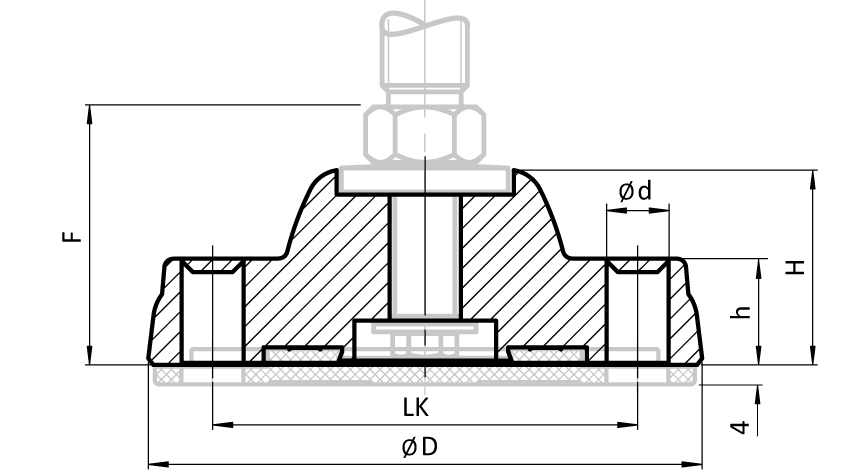 Base PA for Heavy-duty Fixed Feet - immagine 2