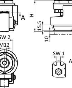 Alternative view of Leveling Caster with Bolt Hole Thread (Set)