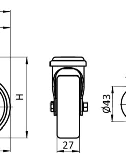 Alternative view of Swivel Caster Ø 75
