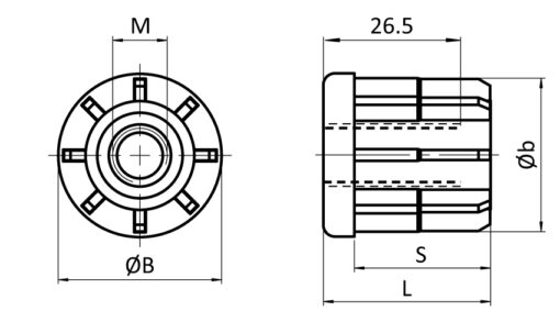 Threaded Bush for Round Tubes 38 - immagine 2