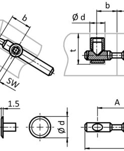 Alternative view of Central Butt Connector B 180° +/-45°