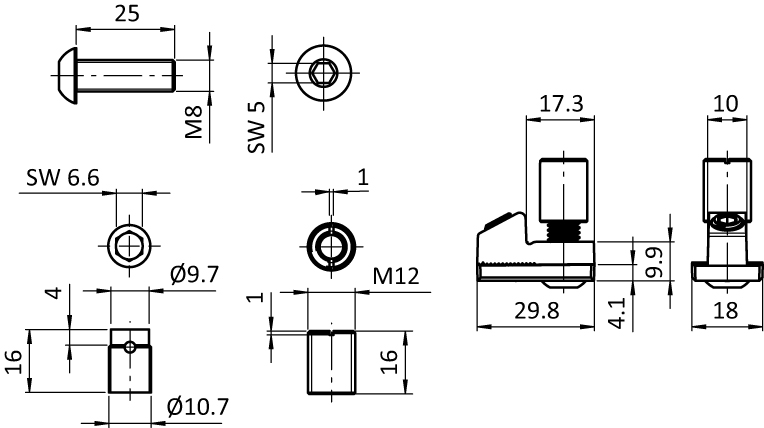 Profile Connector 90° B. Slot 10 (Set) - immagine 2