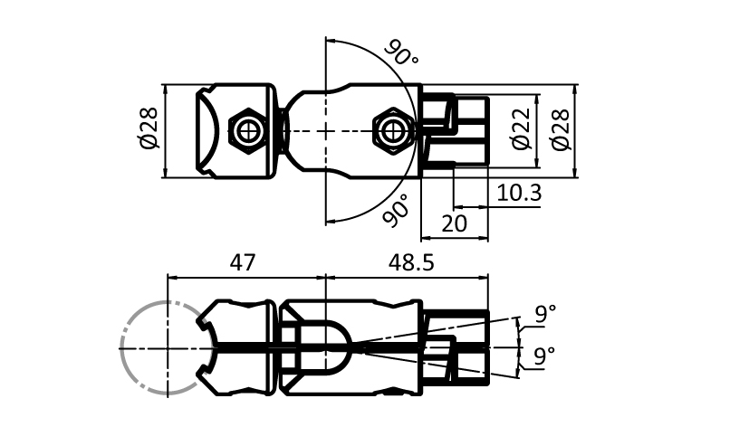 Inner Ball Connector D28 (Set) - immagine 2