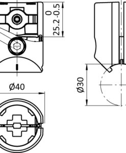 Alternative view of Outer T-Connector D30 (Set)