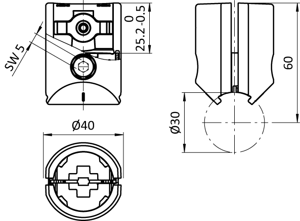 Outer T-Connector D30 (Set) - immagine 2