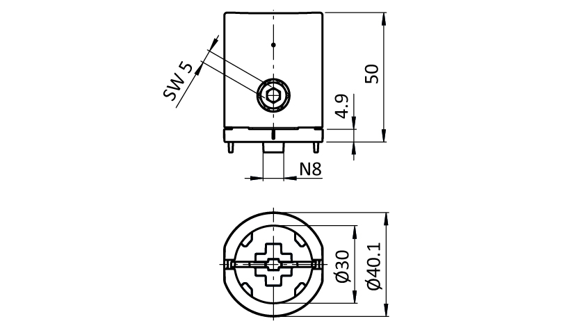 Outer T-connector D30 - Slot 8 (Set) - immagine 2