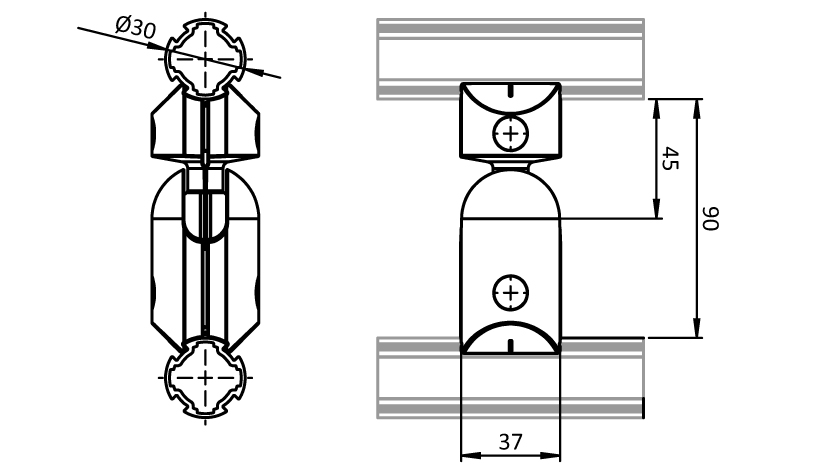 Cross Ball Connector D30 (Set) - immagine 2