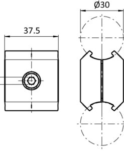 Alternative view of Parallel Connector D30 (Set)