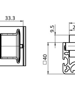Alternative view of Roller Track AL R28 with Flange