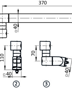 Alternative view of System Arm I40L 370 (Set)