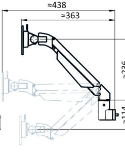 Alternative view of Monitor Support 4-axis. Height Adjustable (Set)