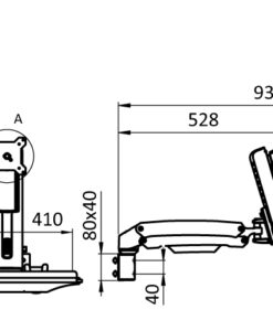 Alternative view of Monitor Work Station SIT / STAND 4-axis. Profile Attachment (Set)