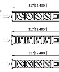 Alternative view of Power Strip Module F Line 317 4x. with Dimmer Button. for Series Connection