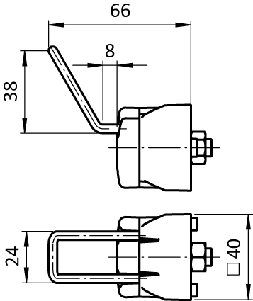Tool Hook FX 7/38 - 24 for Profiles 40 / 45. Slot 8 / 10 - immagine 2