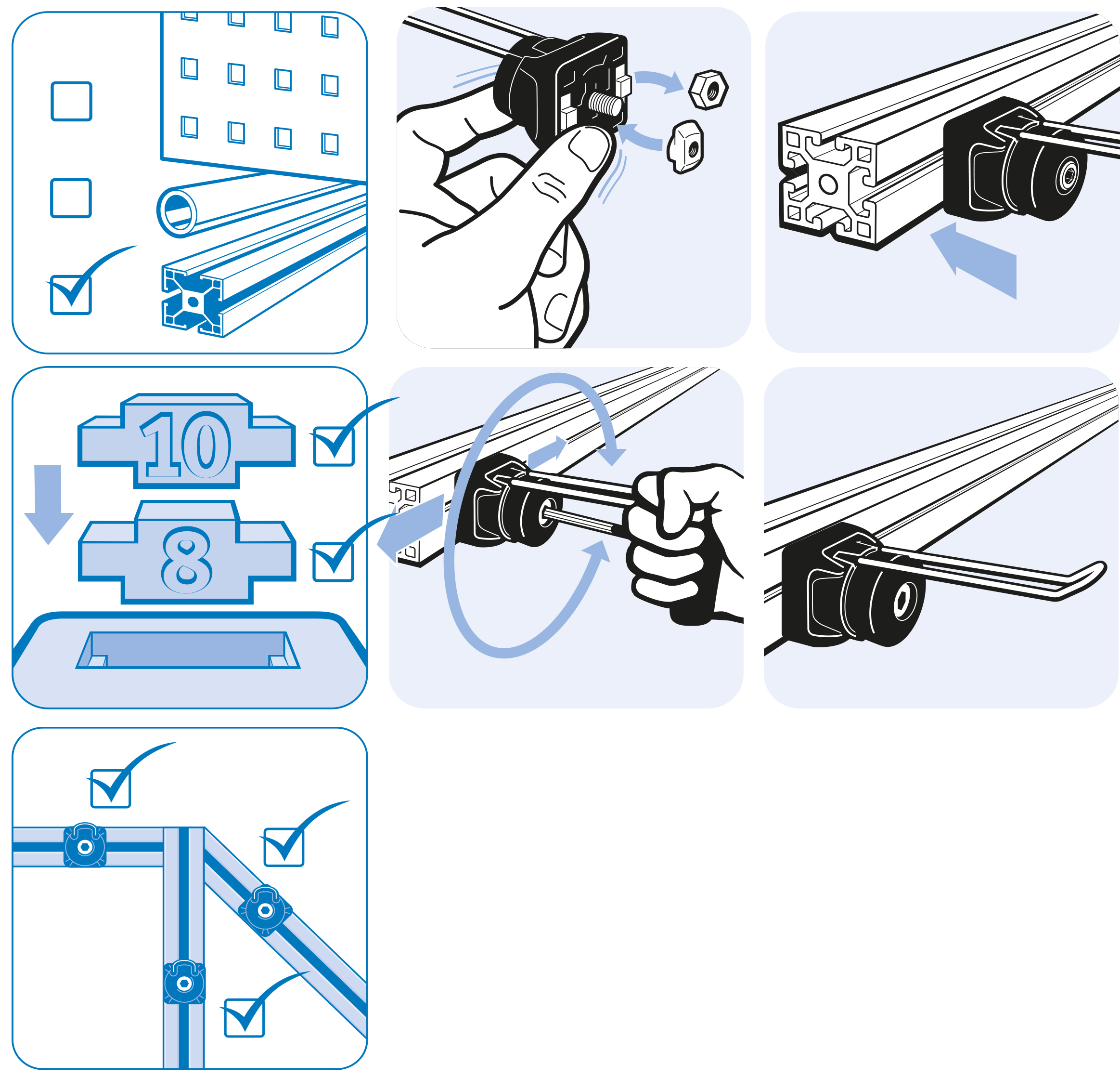 Tool Hook FX 7/38 - 24 for Profiles 40 / 45. Slot 8 / 10 - immagine 4