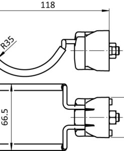 Alternative view of Tool Double Hook FX R35 - 67. Rubberized for Profiles 40 / 45. Slot 8 / 10