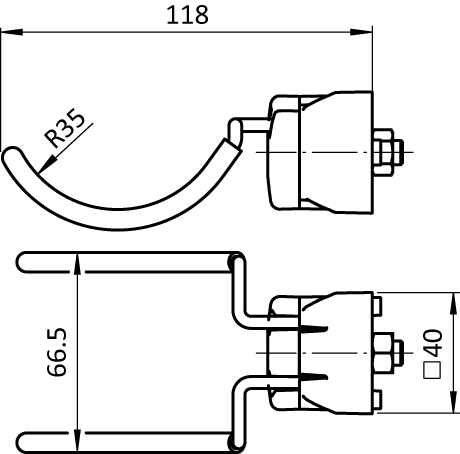 Tool Double Hook FX R35 - 67. Rubberized for Profiles 40 / 45. Slot 8 / 10 - immagine 2