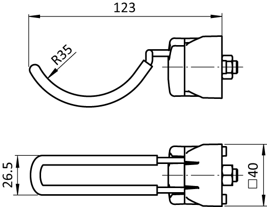 Tool Hook FX R35 - 27. Rubberized for Profiles 40 / 45. Slot 8 / 10 - immagine 2