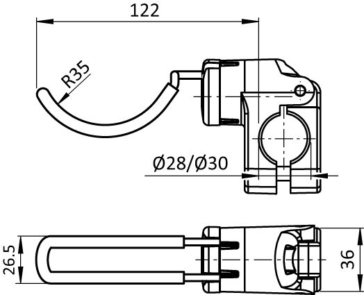 Tool Hook FX R35 - 27. Rubberized for Tubes D28 / D30 - immagine 2