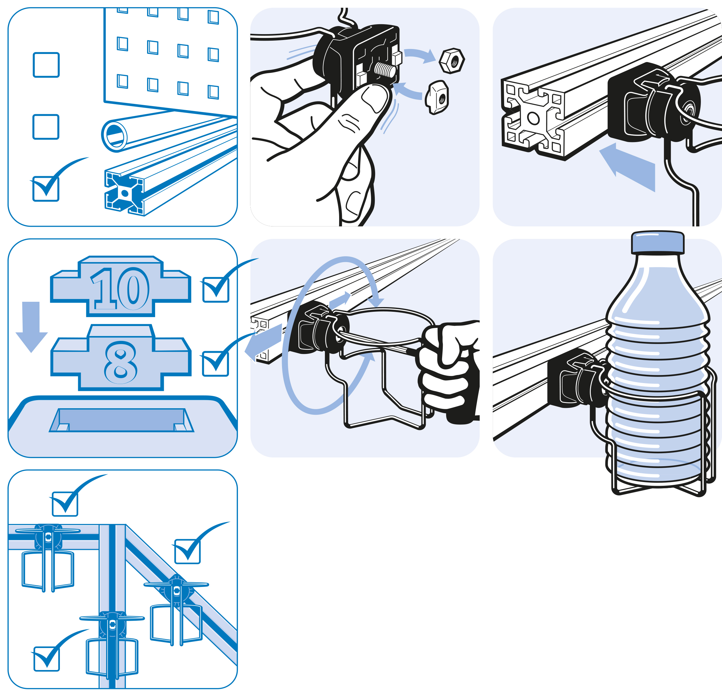 Bottle Holder FX for Profiles 40 / 45. Slot 8 / 10 - immagine 4