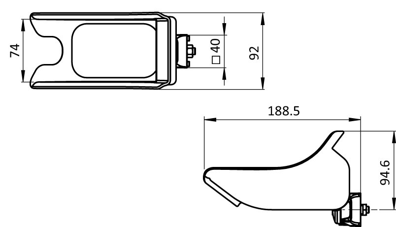 Packing Tape Hand Dispenser Holder FX for Profile 40 / 45. Slot 8 / 10 - immagine 2